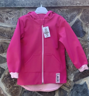 Dievčenská prechodná bunda softshell pink s reflexnými prvkami veĺk.( 98/104, 110/116, 134/140, 146/152)