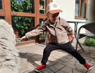 Chlapčenská prechodná bunda softshell latte s reflexnými prvkami veĺk.(86/92, 98/104, 110/116, 122/128, 134/140)